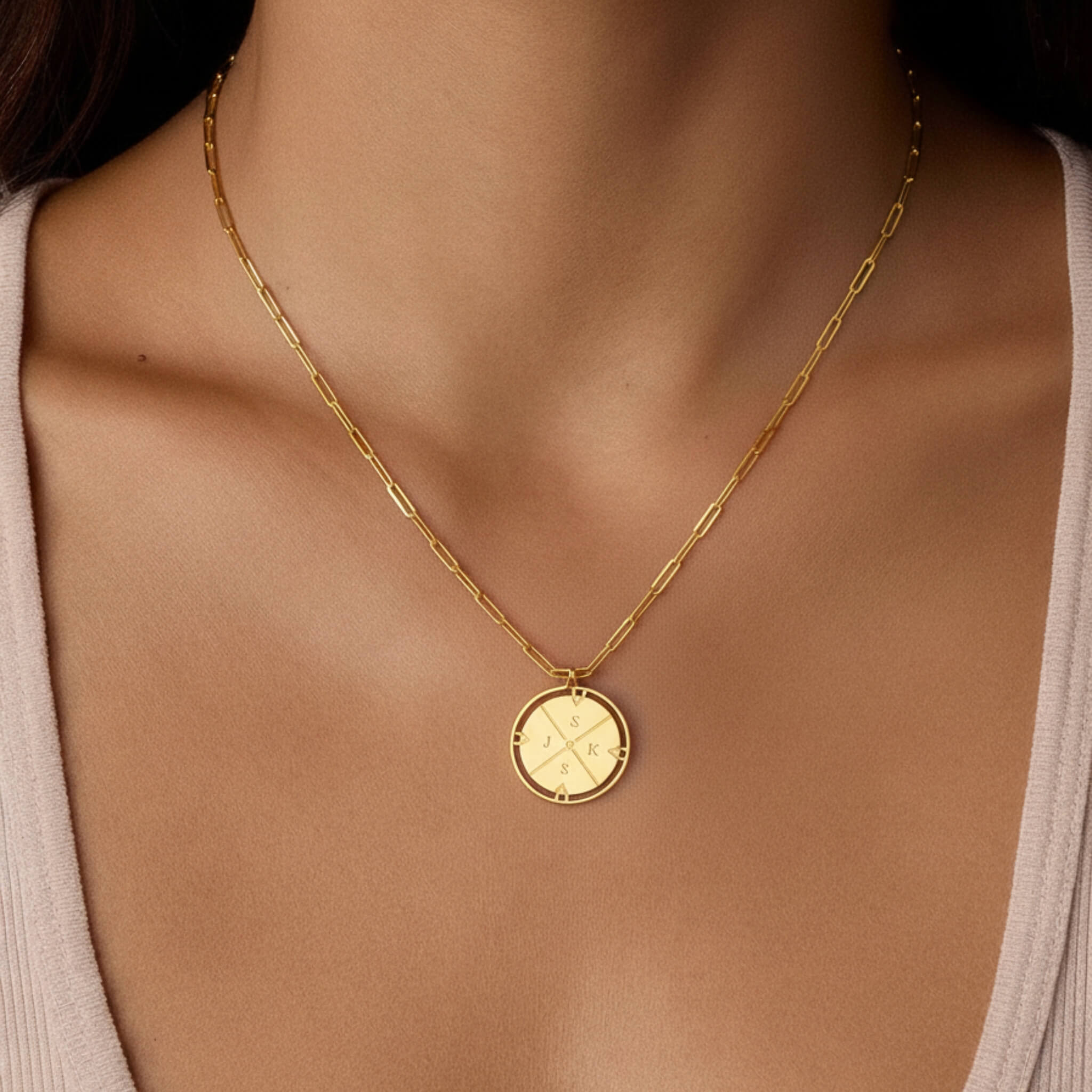 Personalised Compass Necklace