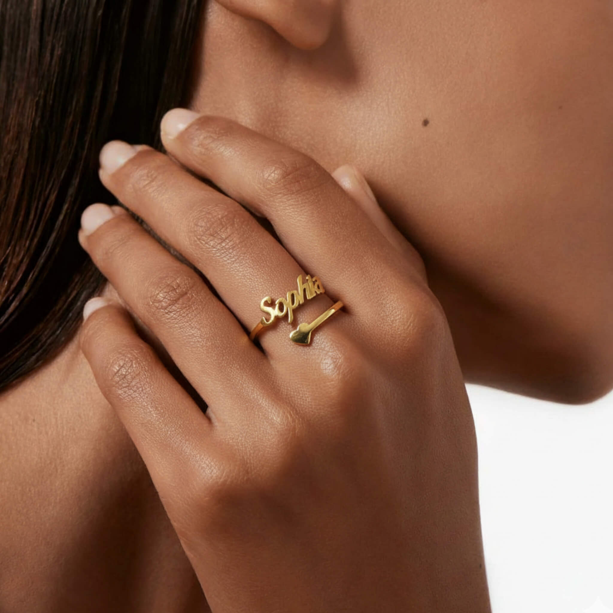 Personalised Name Heart Ring