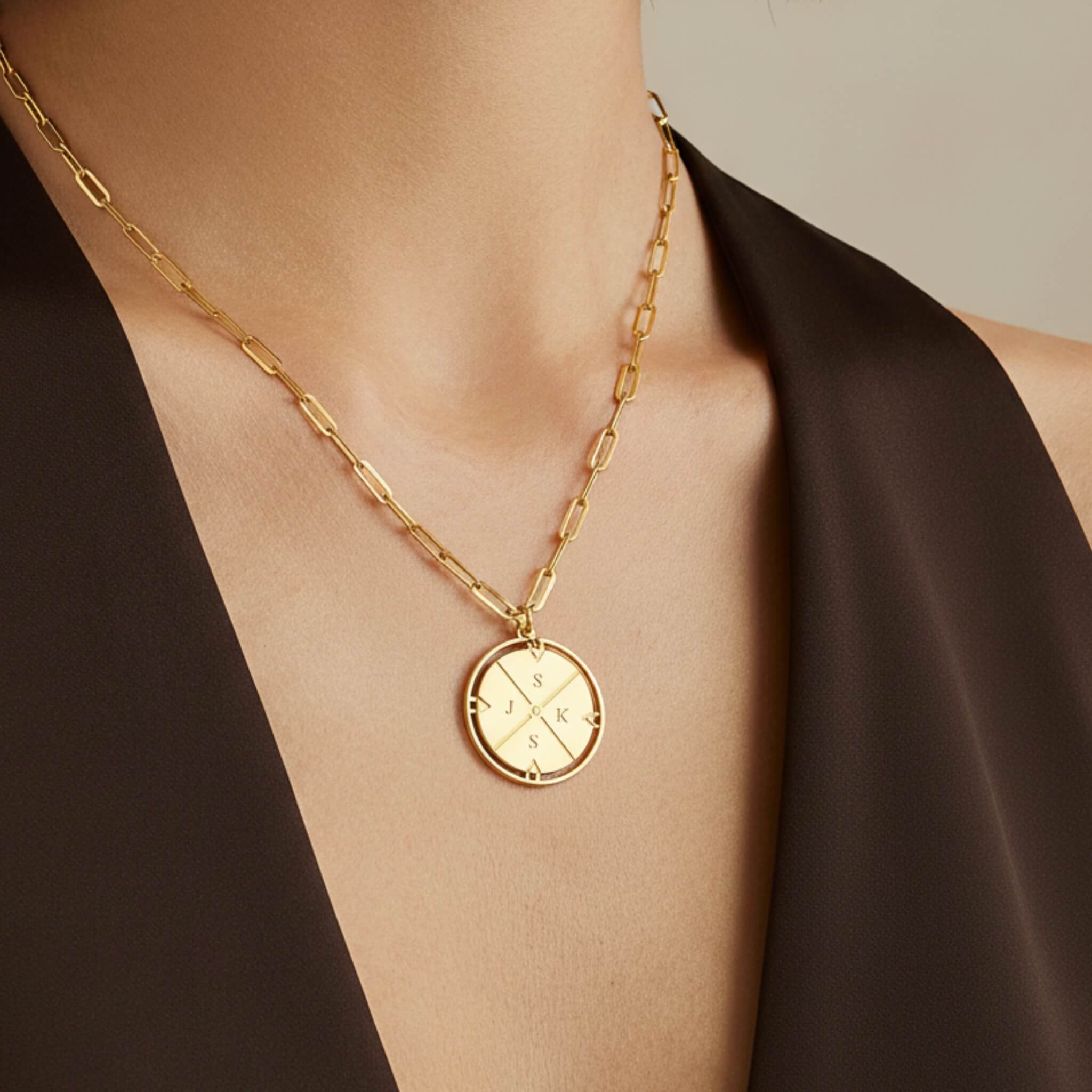 Personalised Compass Necklace